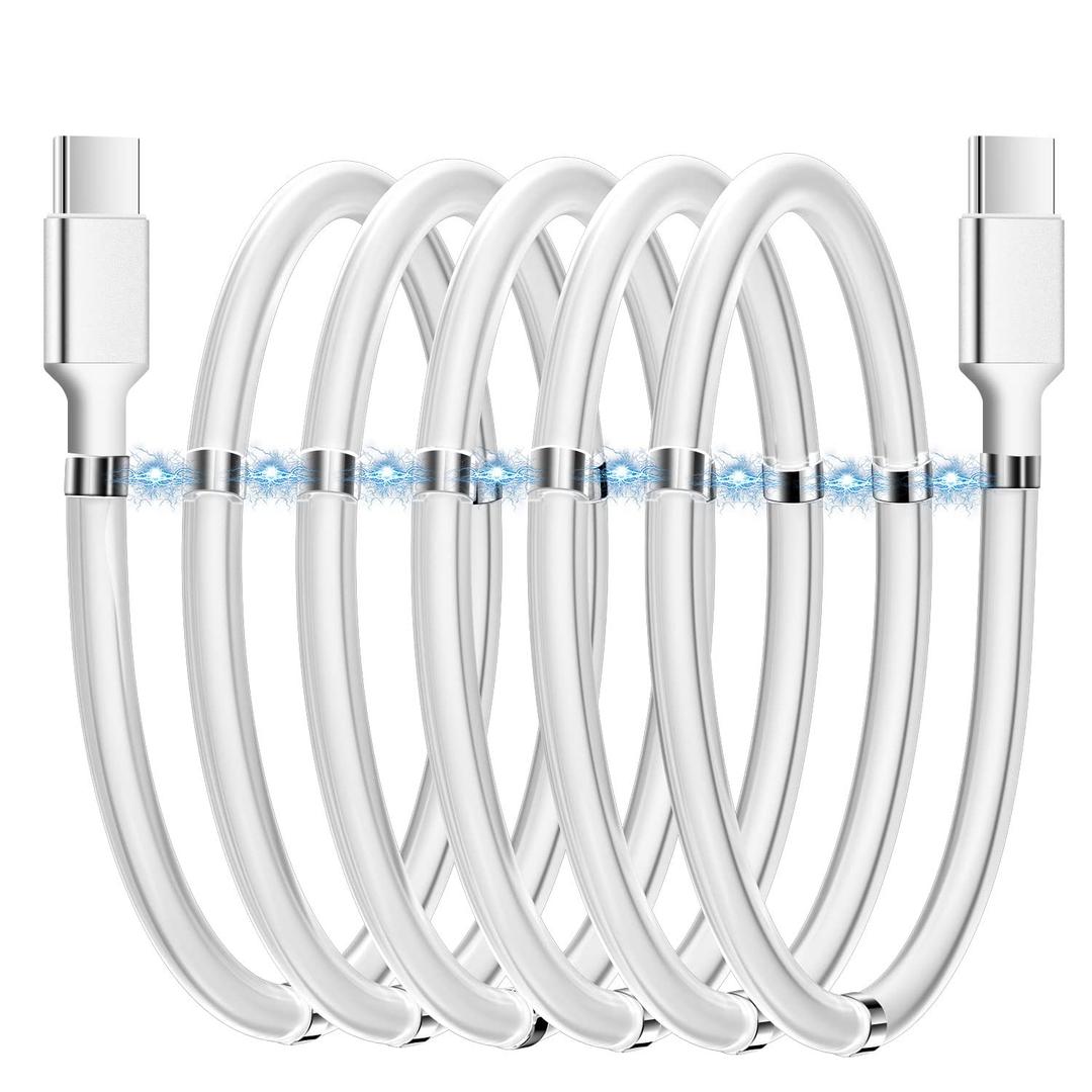 AICase Magnetic Charging Cable, Type C to Type C (3.3 FT) Super Organized Charging Magnetic Absorption Nano Data Cable for Samsung S23/S22/S21/S20 Ultra, MacBook Pro/Air, iPad Pro 12.9 11 Air Mini