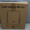 Vanity Mirror with Lights, Height-Adjustable & 360 Rotation, 1/10X Magnification, Three Color Lighting Modes, Makeup Mirror Smart Touch Control, Large Vanity Desk Mirror (17.5in,White)
