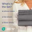 Full Size 4 Piece Sheet Set - Comfy Breathable & Cooling Sheets - Hotel Luxury Bed Sheets for Women & Men - Deep Pockets, Easy-Fit, Extra Soft & Wrinkle Free Sheets - Dark Grey Oeko-Tex Bed Sheet Set