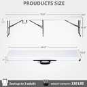 6ft Plastic Folding Bench with Carrying Handle & Lock, Portable Outdoor Bench in Garden Picnic Camping Dining Party Seat, Waterproof Bench for Soccer Activities, Firm and Durable2 Pack C