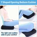 Bed Sore Cushions for Butt,Memory Foam Hemorrhoid Pillow for Sitting,T Shaped Opening Wheelchair Cushions for Pressure Relief, Donut Pillow for Bed Sores & Bedridden Pressure Sore,Black