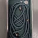 Blaspins Crossbody Lanyard Strap Case for iPhone 17 Pro Max, Hands-Free Neck Cross Body Wrist, Adjustable Rope Removable, Drop Protection Silicone Case 6.9 inch, 150 cm Strap, iP17PM - Pine Green