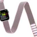 Ankle/Arm Band Compatible with Apple Watch 49mm 46mm 45mm 44mm 42mm 41mm 40mm 38mm, Breathable Nylon Armband for IWatch SE Ultra Series 11 10 9 8 7 6 5 4 3 2 1, Ankle Strap for Women Men (SandPink)
