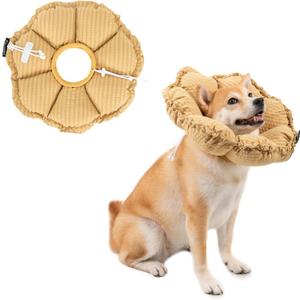 H HIDREAM Soft Dog Cones for Medium Dogs,Cute Adjustable Cone for Dogs to Stop Licking,Dog Recovery Collars & Cones that can Protect Head and Foot WoundsDaisy Yellow All-Season Style (XL)