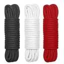 FANGYUAN 180 ft 1/4 inch (7mm) Nylon Poly Rope Cord Flag Pole Polypropylene Clothes Line Camping Utility Good for Tie Pull Swing Climb Knot (BlackWhiteRed (30M))
