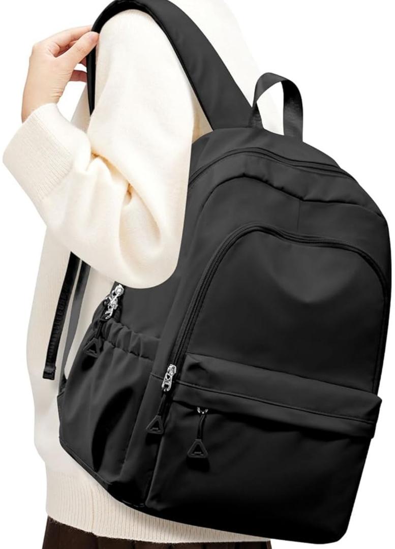 Black Backpack for School, High School Bookbag Back Pack for Teens Girls Boys, Lightweight College Backpack Bookbag for Women Men, Simple Casual Daypack Backpack Mochilas Escolares para Adolescentes