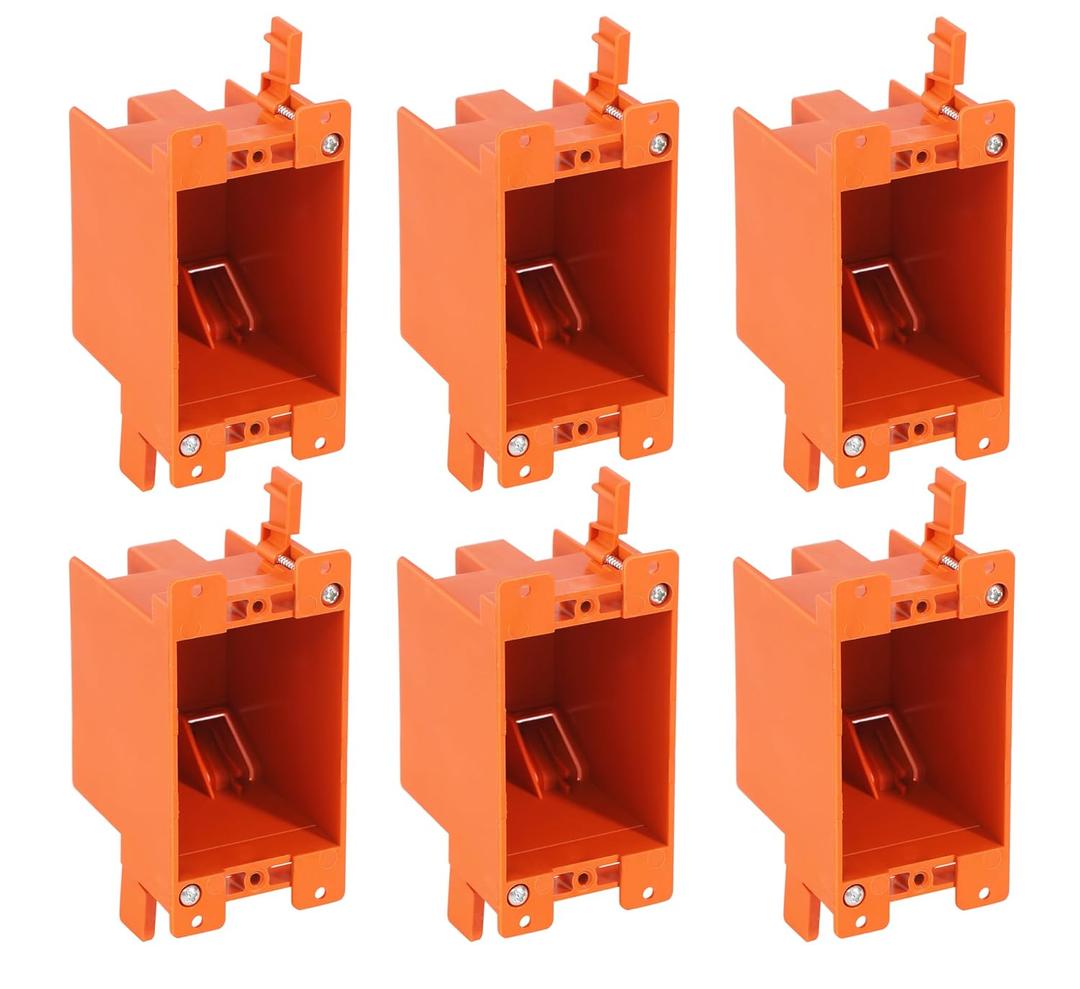 [6 Pack] CLOUDY BAY Single Gang Electrical Outlet Box,14 Cubic Inch Junction Box,Old Work Box,UL Listed