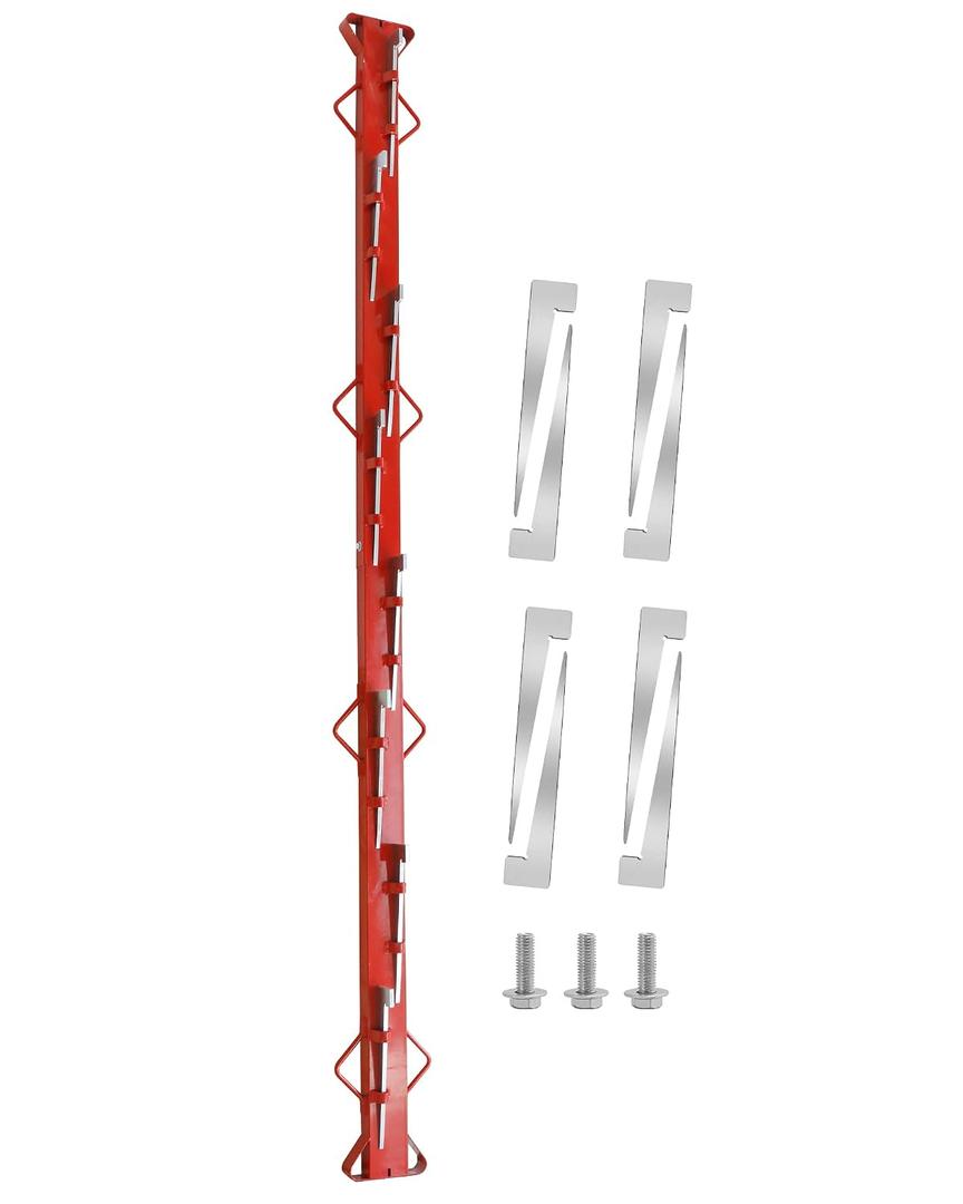 7ft Woven Wire Fence Stretcher Bar with 8 Wedges, Wire Stretcher Fence Suitable for Fixing Fences on Farms, Pastures, Garden Barriers (Red)
