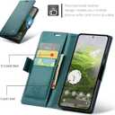 Wallet Case for Google Pixel 10/Google Pixel 10 Pro, Magnetic Flip Case with RFID Blocking Card Holder Kickstand for Women Men, Shockproof Durable Protective Phone Cover (Green)