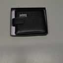 Aaspad Leather Wallet for Men's Gift Bifold Style Fasten with Belt Buckle Button Closure Bank Credit Card Slots Coin/Airtag pockets and 2 transparent Photos and ID Windows(Black)