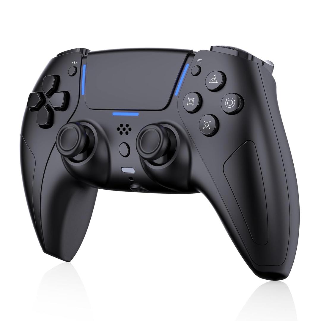 JDDWIN Wireless Gaming Controller Compatible with PS5/Android/PC, with LED Lights, Bluetooth,Hall Effect Joystick, Dual Vibration, 3.5mm Audio Jack, 6-Axis Motion Contro Gamepad with Speaker