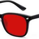 Red Lens Glasses Blue Light Glasses Men Women - 99.9% Blue Green Blocking for Computer, Gaming, TV, Phone Screens