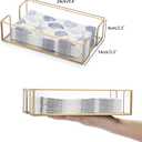 Sumnacon Napkin Holder,Glass Napkin Holder Table,Stylish Guest Towel Holder for Hand Towel Napkin,Rectangle Napkin Basket for Bathroom Toilet Kitchen Dining Table Counter,Gold