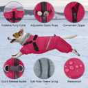 BRKURLEG Dog Winter Coat with Harness Built in, Winter Dog Jacket for Small and Medium Dogs, Small Dogs Snowsuit Reflective Windproof Cold Weather Coat, Puppy Warm Fleece Coats, Hot Pink, S
