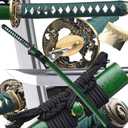 Dragon-Alloy Samurai Sword - High Carbon Steel Sharpened Blade, Dark Green Tsuka with Solid Wood Saya, Collectible Artisan Katana (71 Centimeters)