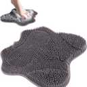 Silicone Foot Scrubber Mat for Shower Bath Foot and Back, Shower Feet Brush Pad with Wall-Mounted Suction Cups (Grizzly)
