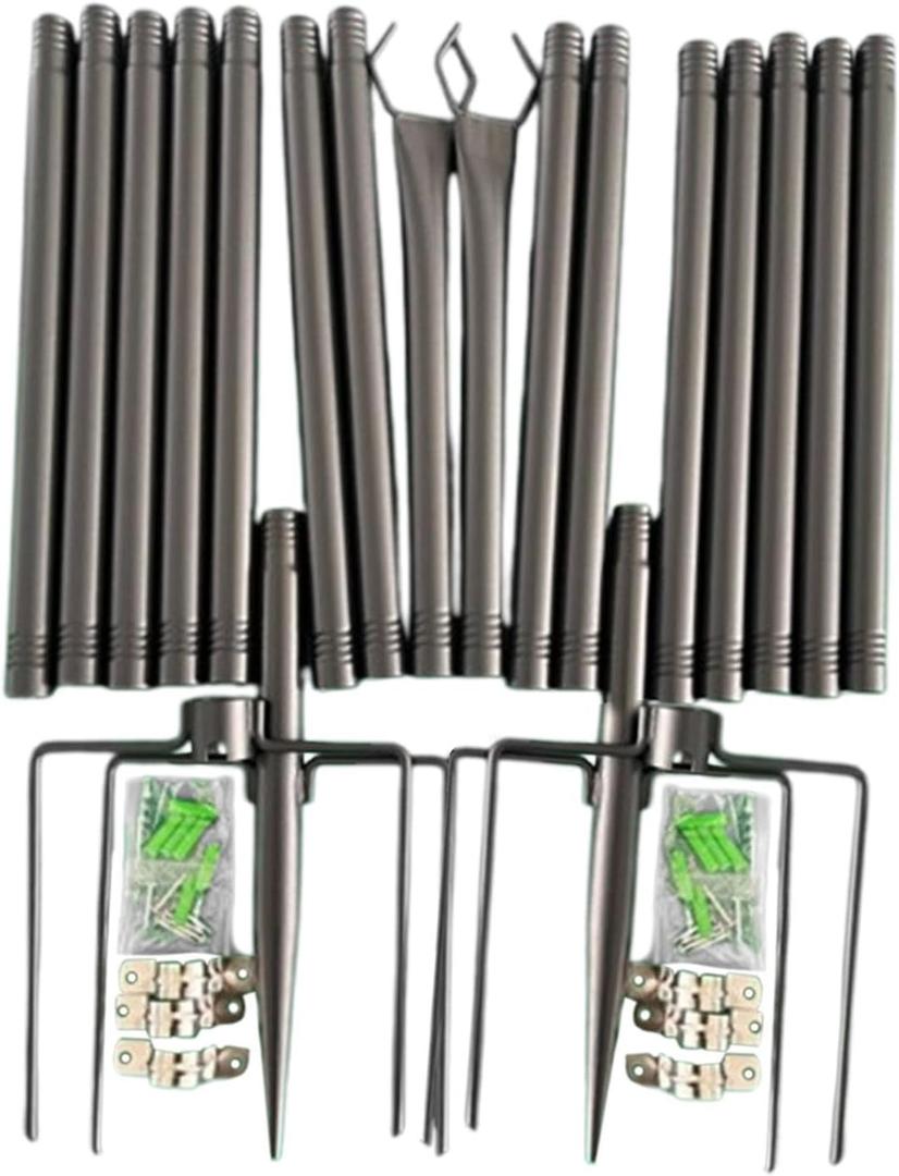 2 Pack Light Poles Metal Poles with Fork Versatile Lighting Hanging Pole Light Stand for Backyard Wedding Deck Party Outdoor