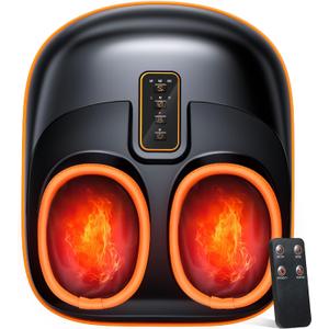Foot Massager Machine with Heat, Upgrade 6 Airbags 29 Nodes Deep Rolling, Compression, Ankle Kneading, Shiatsu Foot Massager for Neuropathy Plantar Fasciitis, Gifts for Men Women Fits Up to 13"