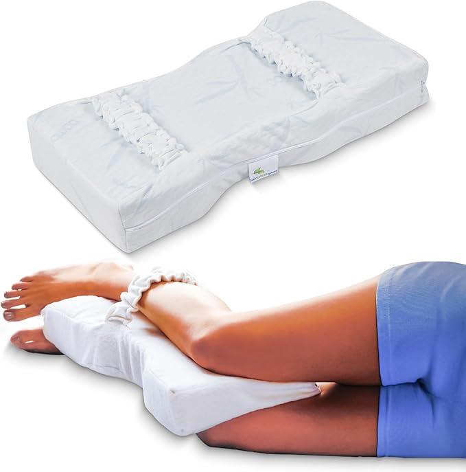 Back Support Systems Knee-T Leg Pillow - High Resiliency Foam Knee Pillow for Sleeping, Back Pain Relief, Hip and Sciatica Pain, Side Sleepers (Standard), White