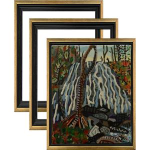 Cardinali Renewal Core Floater Frame, Antique Gold with Black Edge 12x24", 3/4" Deep, 3 Pack - Open Back Floating Canvas Frames, Hardware Included, Eco-Friendly, Simple DIY Assembly, Galleries, Studios (12x16")