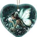 5 x Fairy Christmas Ornaments 2025 - Fairy Gifts for Women, Xmas Gifts for Friends Family as Fairy Decor, Ceramic Angel Ornaments for Christmas Tree Decorations, Gift Exchange Ideas