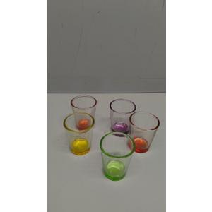 5Pack Heavy Base Shot Glasses Set, 1.6 oz Colorful Shot Bulk, Clear Shot Glass