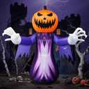 8FT Pumpkin Halloween Inflatable with Built-in LED Lights, Demon Pumpkins Ghost Inflatables Decoration, Blow Up Lawn Yard Garden Inflatables Decorations (8FT Pumpkin Ghost Reaper)
