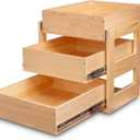 Mulush Pull Out Drawers For Cabinets, 14''W21''D19''H Soft Close Slide Out Wood Shelves Storage Organizer for Kitchen, 3-Tier, Finished, Heavy-Duty, Bottom Assembly