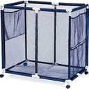 Modern Blue Pool Storage Bin - Extra Large | Perfect Contemporary Nylon Mesh Basket Organizer For Goggles, Beach Balls, Floats, Swim Toys & Accessories | Air Dry Items Quickly & Easily