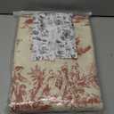 Red Sheer Curtains 96 Inches Long for Sliding Glass Door 2 Panel Set Ranch Style Semi Black Out Toile Floral Pattern Print Design Light Filtering Drapes for Bedroom Living Room Patio 8FT 8 Foot Length (40"W x 96"L (Pack of 2))