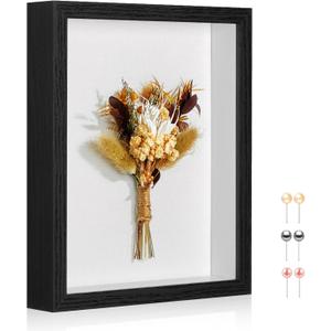 11x14 Shadow Box Picture Frame Display Case with Soft Linen Back-Thickened Panels,Large Black Deep Shadow Box Frame 11x14 for Graduation Flower Medal Pet Photo Craft Memorial Gift
