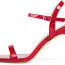 GENSHUO Womens Strappy High Heeled Sandals 3 Inch Square Open Toe Stiletto Heels Slingback Shoes with Ankle Strap for Wedding Party Chic and Sexy