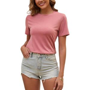 Womens T Shirts Short Sleeve Crew Neck Shirts Basic Tee Tops Blouse Summer Casual Tee Tops S-XXL (S)