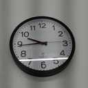 AKCISOT Atomic 12 Inch Wall Clock Analog Clocks for Indoor Kitchen, Battery Operated Clock for Bedroom Office Classroom Living Room(Black)