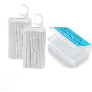 Holy rose Portable Dental Floss Picks Dispenser 2Box,Travel Floss Storage Case with Adult Toothpicks Flosser Sticks 80 Count,Portable Floss Case for Oral Care Teeth Cleaning Perfect Tool (Whit)