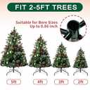 SYITCUN 16 Christmas Tree Stand for Artificial Trees, Foldable Metal Xmas Tree Stand, Replacement Fake Christmas Tree Holder Base for 2 ft to 7 ft Trees, Fits Tree Poles up to 0.86