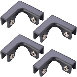 jinyatu 4Pcs Glass Clamp Square Frame 90 Degree Corner L Shape Connector Clip Holder for Rimless Aquarium Shower Door Cube Glass Panel Fixing (Max Clamp 10mm Thick)