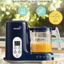 Grownsy Baby Food Maker with Steam Basket, One Step Baby Food Processor Steamer Puree Blender Grinder Mills Machine, Auto Cooking Grinding and Sterili-zing for Healthy Homemade Baby Food, Dark Blue