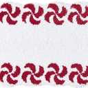 Estmy Cute Christmas Candy 2x3 Throw Rugs Indoor Doormat Non Slip Washable, Holiday Xmas Festive Boho Sweet Colorful Red Scalloped Swirl Small Christmas Area Rugs for Entryway Kitchen Bedroom (24W x 36L)