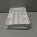 2 x Kitsure Cutlery Drawer Organiser for Kitchen - Adjustable Cutlery Tray for Effortless Utensil Sorting, Versatile Kitchen Storage & Organisation Solution, 12.13" x 1.54" x 8.07"~13.90", White (Medium)