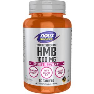 NOW Foods Sports Nutrition, HMB (-Hydroxy -Methylbutyrate), Double Strength 1,000 mg, 90 Tablets (EXP 02/01/29)