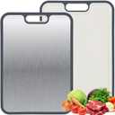 Titanium Cutting Board, Dual-Sided Chopping Board with Juice Groove, Non-Porous & Odor Resistant, 16"x11" Large Kitchen Board for Meat, Fruit & Vegetables