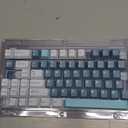 126 Keys PBT Double Shot Keycaps, Grey Blue Minimalist Keycap Set, Slate Cyan Cherry Profile Keycaps for Mechanical Keyboard 60% 65% 75% 100% Cherry MX Switches