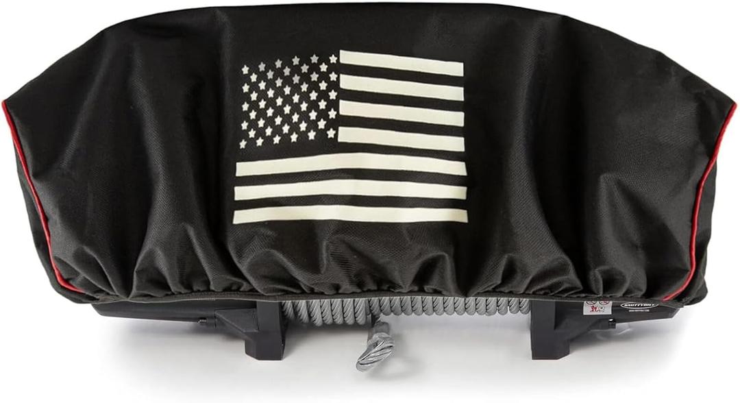 Winch Cover,Heavy Duty Waterproof Winch Cover with Elastic,Indoor/Outdoor Winch Accessories,Weather Resistant Cover for Electric Winches 8,500 lb-175,00 lb for Your Jeep,ATV,Boat,Trailer,Sailboat (Blackx1)