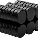 SMARTAKE 45 Pcs Refrigerator Magnets, Small Round Fridge Magnets, Multi-Use Premium Neodymium Office Magnets for Fridge, Whiteboard, Billboard in Home, Kitchen, Office and School (Black)