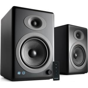 Audioengine A5+ Powered Bookshelf Speakers - Premium 150W Stereo Speakers for Music, Gaming, Turntables, Home Theater Systems - Powerful Studio Monitors (Black)