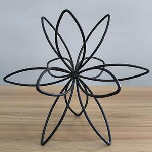 8" Black Sphere Decor, Abstract Tabletop Decorative Ball, Metal Floral Handmade Decorative Sculpture Home Decor Statues