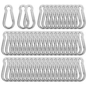 2.36'' Carabiner Clips, 1/4 Inch Heavy Duty Galvanized Steel Spring Snap Hook, Small Carabiner Clip 260LBS Holding Capacity Quick Link Clip Keychain for Hammock Dog Leash & Camping Gym(40 PCS M6)