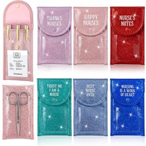 ReliThick 6 Pcs Nurse Appreciation Gifts Magnetic Pen Pocket Pouch Nurse Week Gifts Bulk 2026, Multi Color Magnetic Pen Holder for Rn Nurses Thank You Gift Medical Staff Healthcare Workers Accessory