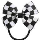 Fancheer Baby Girls Racing Checkered Flag Bow Headband Infant Toddler Birthday Party Hair Accessories